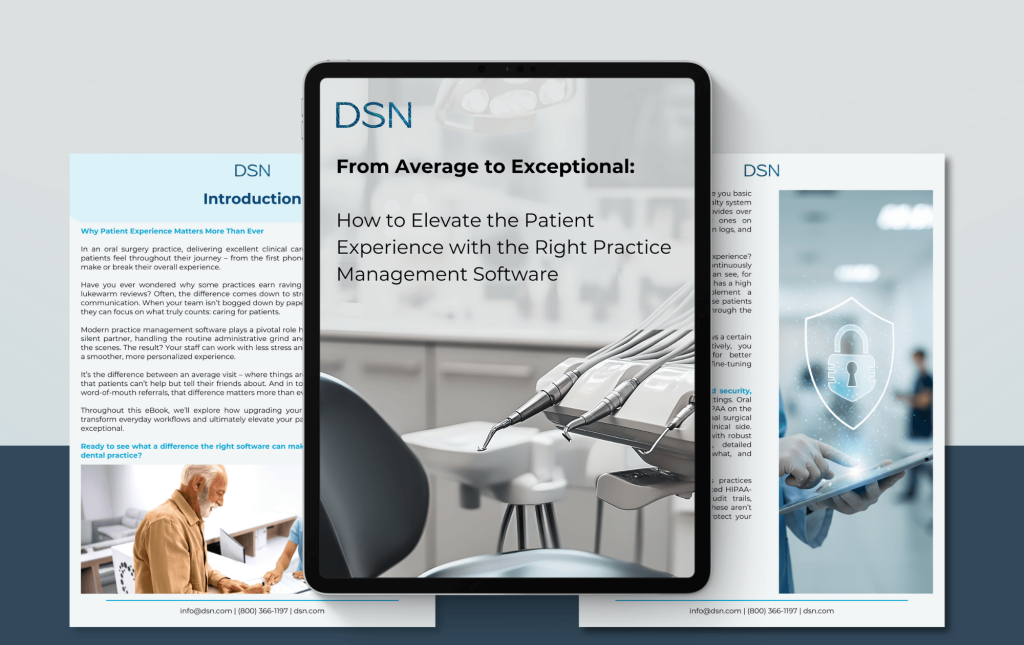 Infographic showing key features of practice management software that enhance patient experience